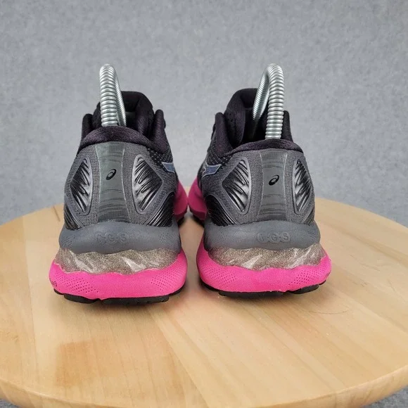 Asics Gel-Nimbus 23 Womens Running Shoes Black Pink Blue 1012A885 Size 7 - Picture 4 of 9